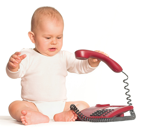 baby with the phone